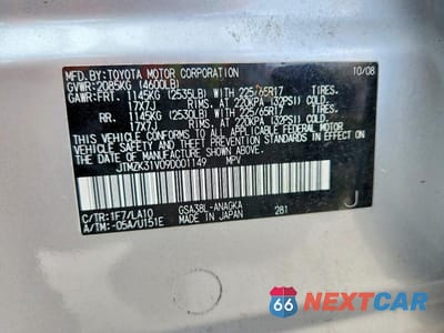 Zdjęcie 13 z 13 samochodu: 2009 TOYOTA RAV4 LIMITED VIN:JTMZK31V09D001149 - miniatura
