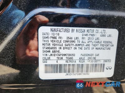 Zdjęcie 12 z 12 samochodu: 2017 INFINITI Q50 3.0T PREMIUM VIN:JN1EV7AP0HM739050 - miniatura