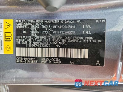 Zdjęcie 13 z 13 samochodu: 2019 LEXUS RX 350 BASE VIN:2T2BZMCA4KC209370 - miniatura