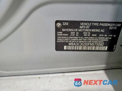 Zdjęcie 12 z 12 samochodu: 2015 BMW 320 I XDRIVE VIN:WBA3C3G50FNS75092 - miniatura