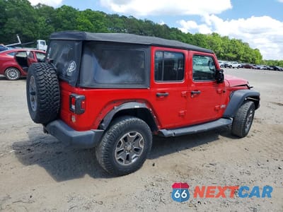 Trzecie zdjęcie samochodu z tyłu: 2018 JEEP WRANGLER UNLIMITED SPORT VIN:1C4HJXDG8JW158987 - miniatura