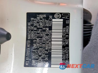 Zdjęcie 12 z 12 samochodu: 2019 TOYOTA COROLLA LE VIN:2T1BURHE7KC201596 - miniatura