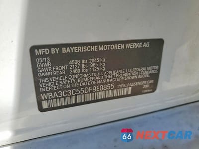 Zdjęcie 12 z 12 samochodu: 2013 BMW 320 I XDRIVE VIN:WBA3C3C55DF980855 - miniatura