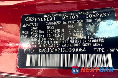 Zdjęcie 10 z 14 samochodu: 2016 HYUNDAI TUCSON LIMITED VIN:KM8J33A21GU080064 - miniatura