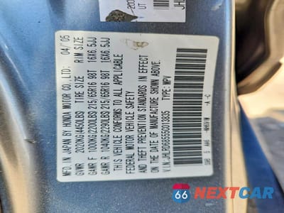 Zdjęcie 13 z 13 samochodu: 2005 HONDA CR-V LX VIN:JHLRD68555C013835 - miniatura