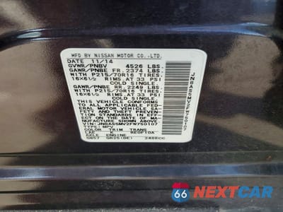 Zdjęcie 14 z 14 samochodu: 2015 NISSAN ROGUE SELECT S VIN:JN8AS5MV2FW750107 - miniatura