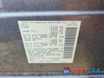 Zdjęcie 13 z 13 samochodu: 2019 NISSAN MURANO VIN:5N1AZ2MJ4KN131247 - miniatura