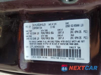 Zdjęcie 12 z 12 samochodu: 2004 DODGE DAKOTA SXT VIN:1D7FL16K94S593339 - miniatura