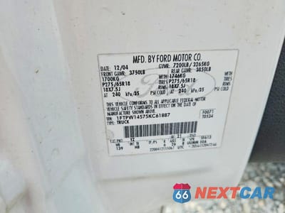 Zdjęcie 12 z 12 samochodu: 2005 FORD F150 SUPERCREW VIN:1FTPW14575KC61887 - miniatura