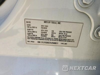 Zdjęcie 12 z 12 samochodu: 2020 TESLA MODEL Y VIN:5YJYGDEE7LF040611 - miniatura