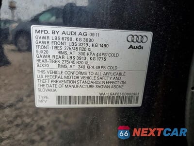 Zdjęcie 13 z 13 samochodu: 2012 AUDI Q7 PREMIUM PLUS VIN:WA1LGAFE5CD002903 - miniatura