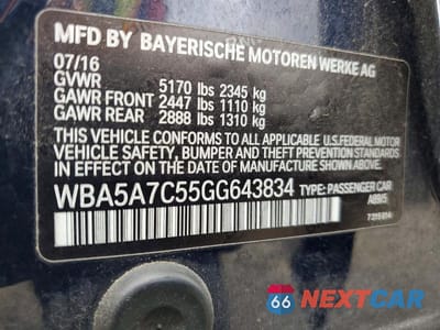 Zdjęcie 12 z 12 samochodu: 2016 BMW 528 XI VIN:WBA5A7C55GG643834 - miniatura