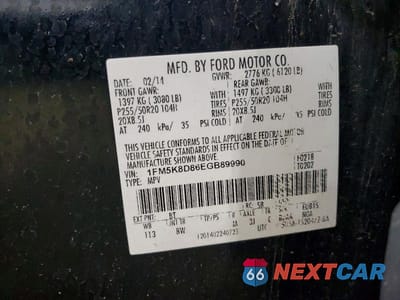 Zdjęcie 13 z 13 samochodu: 2014 FORD EXPLORER XLT VIN:1FM5K8D86EGB89990 - miniatura