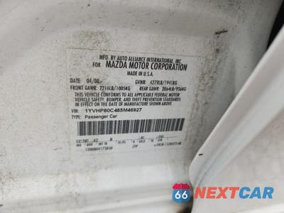 Zdjęcie 12 z 12 samochodu: 2008 MAZDA 6 I VIN:1YVHP80C485M46927 - miniatura