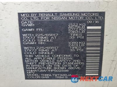 Zdjęcie 13 z 13 samochodu: 2017 NISSAN ROGUE SV VIN:KNMAT2MV7HP502598 - miniatura