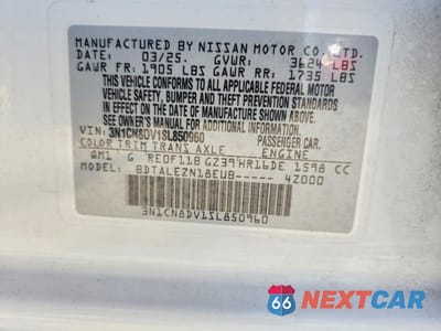 Zdjęcie 12 z 12 samochodu: 2025 NISSAN VERSA S VIN:3N1CN8DV1SL850960 - miniatura