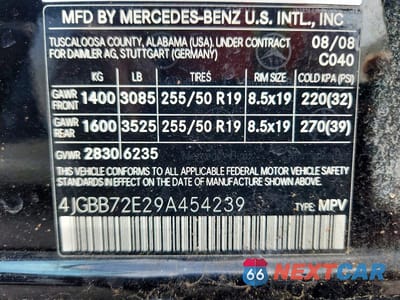 Zdjęcie 13 z 13 samochodu: 2009 MERCEDES-BENZ ML 550 VIN:4JGBB72E29A454239 - miniatura