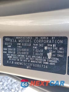 Zdjęcie 12 z 12 samochodu: 2015 KIA SEDONA SX VIN:KNDMC5C13F6080734 - miniatura