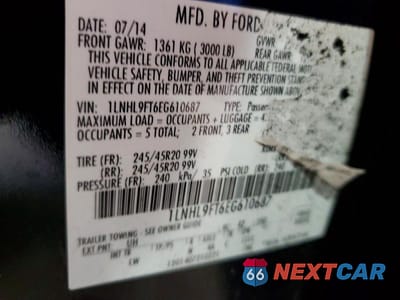Zdjęcie 12 z 12 samochodu: 2014 LINCOLN MKS VIN:1LNHL9FT6EG610687 - miniatura
