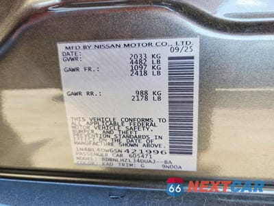 Zdjęcie 12 z 12 samochodu: 2025 NISSAN ALTIMA SV VIN:1N4BL4DW6SN421996 - miniatura