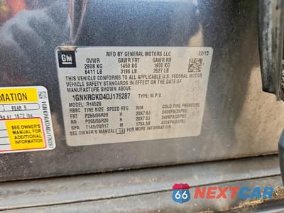 Zdjęcie 14 z 14 samochodu: 2013 CHEVROLET TRAVERSE LT VIN:1GNKRGKD4DJ176287 - miniatura