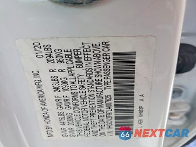 Zdjęcie 12 z 12 samochodu: 2020 HONDA ACCORD TOURING VIN:1HGCV2F97LA007625 - miniatura