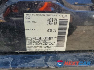 Zdjęcie 12 z 12 samochodu: 2021 NISSAN ALTIMA SV VIN:1N4BL4DVXMN336766 - miniatura