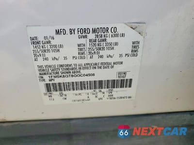 Zdjęcie 14 z 14 samochodu: 2016 FORD EXPLORER SPORT VIN:1FM5K8GT8GGC04508 - miniatura