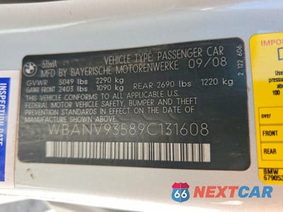Zdjęcie 12 z 12 samochodu: 2009 BMW 535 XI VIN:WBANV93589C131608 - miniatura
