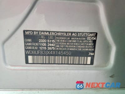 Zdjęcie 12 z 12 samochodu: 2004 MERCEDES-BENZ E 500 4MATIC VIN:WDBUF83JX4X145450 - miniatura