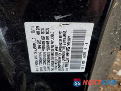 Zdjęcie 13 z 13 samochodu: 2016 HONDA ODYSSEY TOURING VIN:5FNRL5H91GB015732 - miniatura