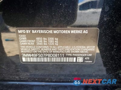 Zdjęcie 12 z 12 samochodu: 2023 BMW M340I VIN:3MW49FS07P8D08111 - miniatura