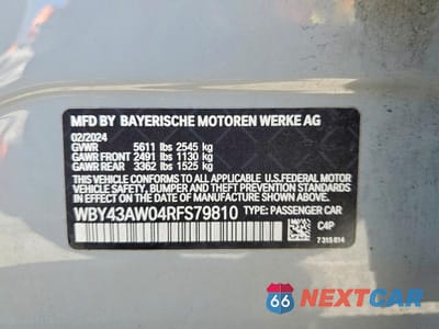Zdjęcie 12 z 12 samochodu: 2024 BMW I4 EDRIVE 35 VIN:WBY43AW04RFS79810 - miniatura