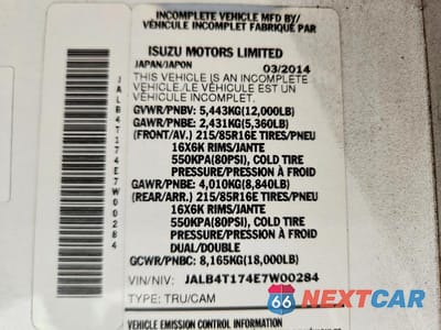 Zdjęcie 13 z 13 samochodu: 2014 ISUZU NPR VIN:JALB4T174E7W00284 - miniatura