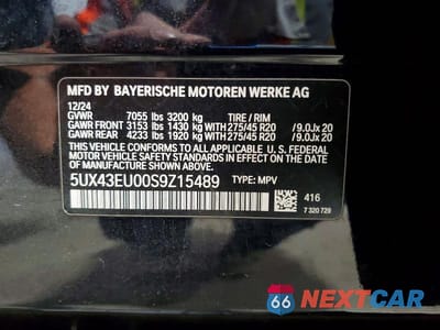 Zdjęcie 14 z 14 samochodu: 2025 BMW X5 XDRIVE50E VIN:5UX43EU00S9Z15489 - miniatura