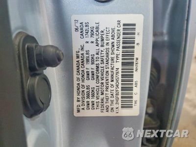 Zdjęcie 12 z 12 samochodu: 2012 HONDA CIVIC LX VIN:2HGFB2F54CH577974 - miniatura