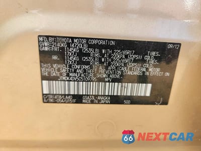 Zdjęcie 12 z 12 samochodu: 2012 TOYOTA RAV4 LIMITED VIN:JTMDK4DV5C5109795 - miniatura