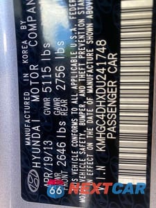 Zdjęcie 10 z 10 samochodu: 2013 HYUNDAI GENESIS 5.0L VIN:KMHGC4DHXDU241748 - miniatura