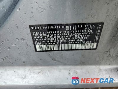 Zdjęcie 12 z 12 samochodu: 2021 VOLKSWAGEN JETTA S VIN:3VWC57BU1MM047657 - miniatura