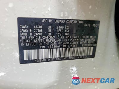 Zdjęcie 12 z 12 samochodu: 2021 SUBARU LEGACY PREMIUM VIN:4S3BWAF61M3015667 - miniatura