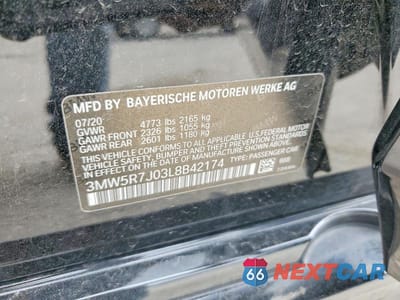 Zdjęcie 12 z 12 samochodu: 2020 BMW 330XI VIN:3MW5R7J03L8B42174 - miniatura