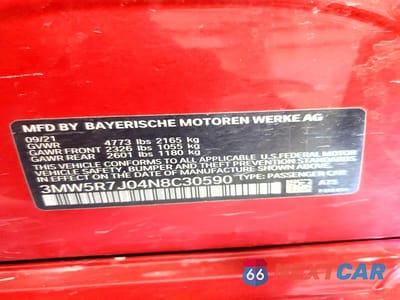 Zdjęcie 13 z 13 samochodu: 2022 BMW 330XI VIN:3MW5R7J04N8C30590 - miniatura