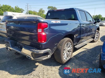 Trzecie zdjęcie samochodu z tyłu: 2022 CHEVROLET SILVERADO K1500 LTZ VIN:1GCUDGET8NZ607235 - miniatura