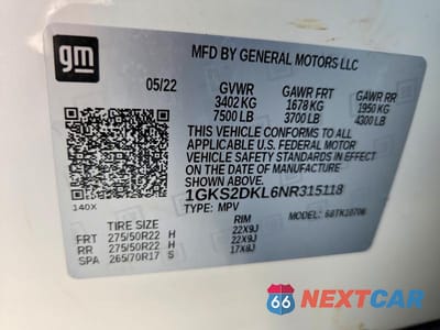 Zdjęcie 13 z 13 samochodu: 2022 GMC YUKON DENALI VIN:1GKS2DKL6NR315118 - miniatura