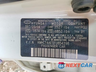 Zdjęcie 12 z 12 samochodu: 2015 HYUNDAI ACCENT GLS VIN:KMHCT4AE1FU854398 - miniatura
