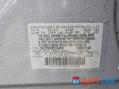 Zdjęcie 12 z 12 samochodu: 2023 NISSAN KICKS SV VIN:3N1CP5CV0PL514010 - miniatura
