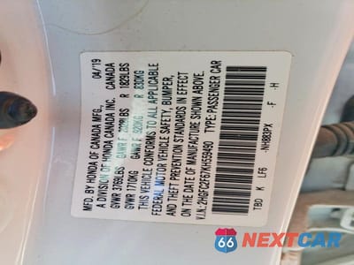 Zdjęcie 13 z 13 samochodu: 2019 HONDA CIVIC LX VIN:2HGFC2F67KH559490 - miniatura