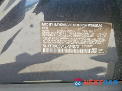 Zdjęcie 13 z 13 samochodu: 2019 BMW X3 XDRIVE30I VIN:5UXTR9C59KLP84872 - miniatura