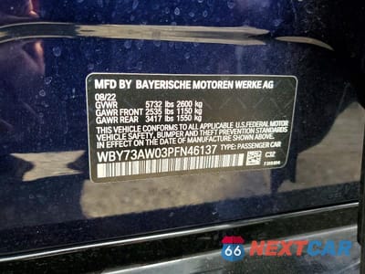 Zdjęcie 12 z 12 samochodu: 2023 BMW I4 EDRIVE 40 VIN:WBY73AW03PFN46137 - miniatura