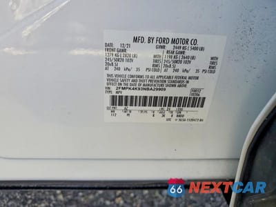 Zdjęcie 13 z 13 samochodu: 2022 FORD EDGE TITANIUM VIN:2FMPK4K93NBA29909 - miniatura